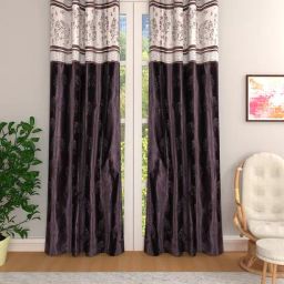 Romee Coffee Brown Jaquard Ethnic Curtains and Sheers-picture-25