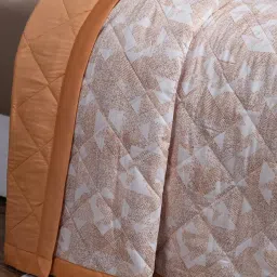 Maspar Triangle Rust Cotton Geometric Single Bed Quilt image 3