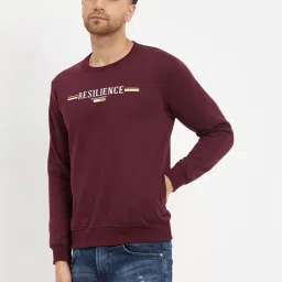 Duke Wine Regular Fit Printed Sweatshirt image 3