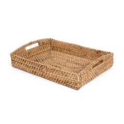 Home4U Aspen Gold Rattan Serving Tray - Set of 1-picture-35