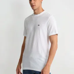 arrow sport Arrow Sports White Regular Fit Striped T-Shirt image 3