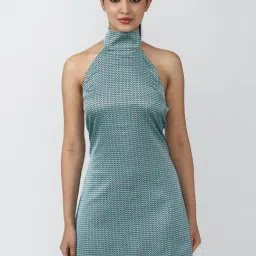 Forever 21 Blue Printed Mini A Line Dress-picture-20