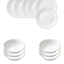 Corelle Livingware 12 Pc Breakfast Set Versa Bowl - Double Ring Green-image-68