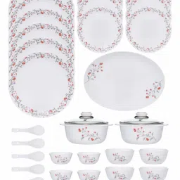 Cello White Opalware 35-Piece Dinner Set image 3