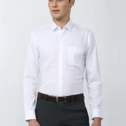 Peter England White Cotton Slim Fit Shirt-image-36