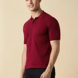 Allen Solly Maroon Regular Fit Printed Polo T-Shirt image 3