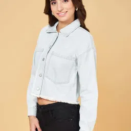 People by Pantaloons Blue Cotton Jacket image 3