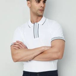 Code By Lifestyle White Regular Fit Polo T-Shirt-picture-17