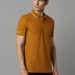 Louis Philippe Brown Cotton Slim Fit Polo T-Shirt image 3