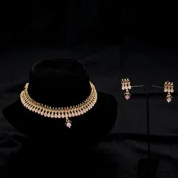 festivjewelleryze Gold Plated Stones Studded & Beaded Jewellery Set-picture-17