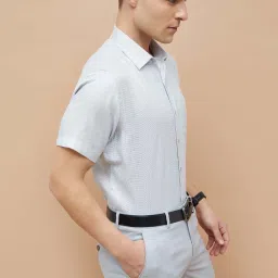 Code By Lifestyle White Regular Fit Textured Shirts image 3