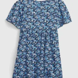 GAP Girls Blue Cotton Floral Dress-image-13