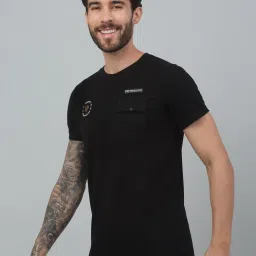 Cantabil Black Regular Fit T-Shirt image 3