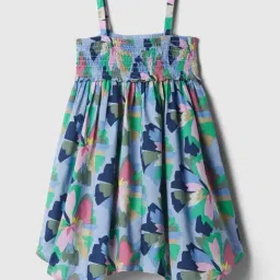 GAP Girls Blue Cotton Floral Dress-picture-28