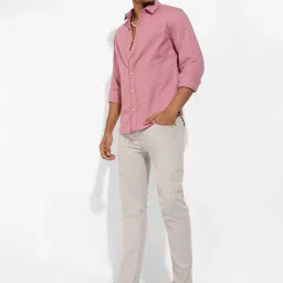 Campus Sutra Pink Regular Fit Texture Shirt image 3