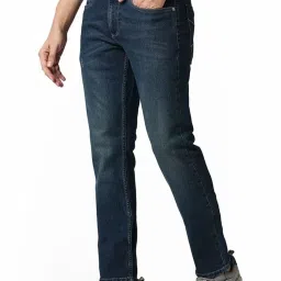Basics Blue Skinny Fit Distressed Distressed Jeans image 3