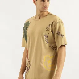 United Colors Of Benetton Olive Cotton Boxy Fit Printed T-Shirt image 3