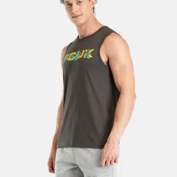 FCUK Brown Cotton Print Sleeveless Vests image 3