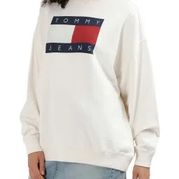 Tommy Hilfiger White Logo Regular Fit Sweatshirt image 3