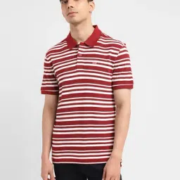 Levi's Red Cotton Slim Fit Striped Polo T-Shirt-picture-41