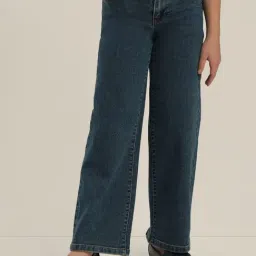 VERO MODA GIRL Dark Blue Denim Cotton Jeans-image-69