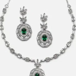 Zeneme Rhodium Plated AD Studded Jewellery Set image 5