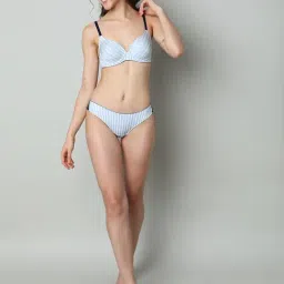 Vero Moda Intimates Blue Printed Medium Coverage T-Shirt Bra image 4