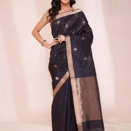 Fabindia Black Woven Saree-image-60