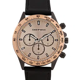 JOKER & WITCH Men Dial & Leather Bracelet Style Straps Analogue Watch AMWW854 image 5