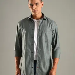 TOMMY HILFIGER Grey Chevron Regular Fit Shirt-picture-46