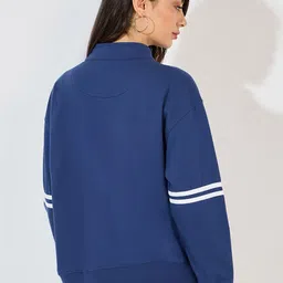 Styli Women Slogan Printed Half Zip Regular Fit Sweatshirt image 3