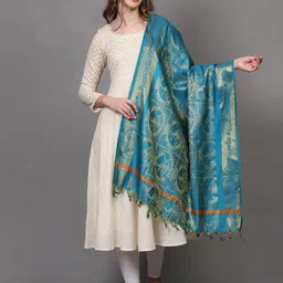 Exotic India Brocaded Nataraja Dancing Lord Shiva Prayer Shawl from Tamil Nadu-picture-26