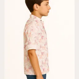 Cavio Boys Red Print Comfort Fit Shirt image 3