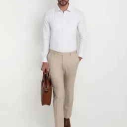 Park Avenue Medium Red Polycotton Checked Slim Fit Shirt image 5