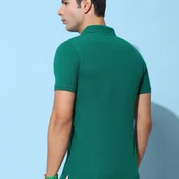 Cloak & Decker by Monte Carlo Bottle Green Regular Fit Polo T-Shirt image 2