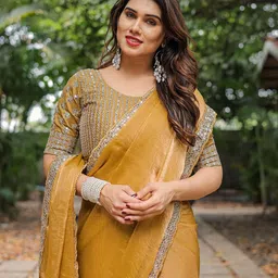 The Textile Hub Embroidered Pure Chiffon Saree image 2