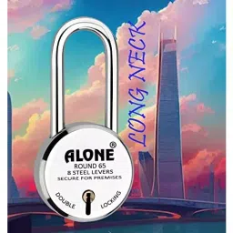 ALONE LOCKS 65 mm Round Steel Chrome 4 Keys Double Locking Padlock image 4