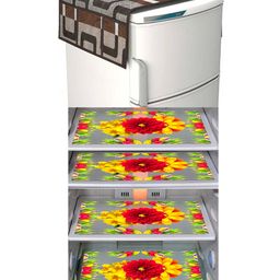 Dakshya Industries Fridge Top Cover and Fridge Mat Combo Set of 5-picture-22