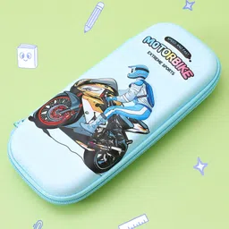 Bike Themed Pencil Pouch - Sky Blue-image-11