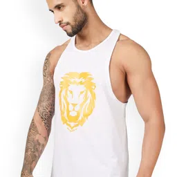 BLUEFICUS Men Printed Pure Cotton Innerwear Gym Vests image 2