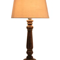 Homesake Mabel Antique Black Wood Table Lamp With Shade - Brown image 2