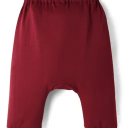 Ollypop Interlock Knit Full Length Diaper Leggings With Have A Good Travel Patch - Maroon image 2