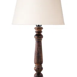 Homesake Mabel Antique Black Wood Table Lamp With Shade - Brown image 3