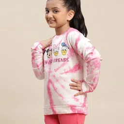 Kidsville Disney Featuring Full Sleeves Mickey & Friends PrintedSweatshirt- Pink image 4
