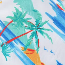 Babyhug Tropical Printed Swimming Trunk - White image 3