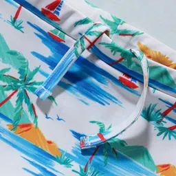 Babyhug Tropical Printed Swimming Trunk - White image 4