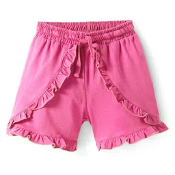 Honeyhap Premium 100% Cotton Knit Shorts With Bio Finish Pack of 2 - Dark Pink & Blue image 5