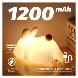 FunBlast Silicone Cute Bunny Night Light for Kids Pack of 1 Multicolor image 5