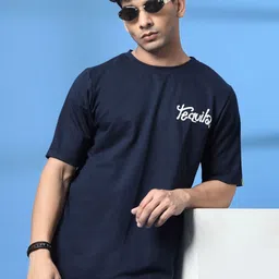 Rigo Unisex Graphic Printed Drop-Shoulder Sleeves Cotton Oversized T-shirt image 2