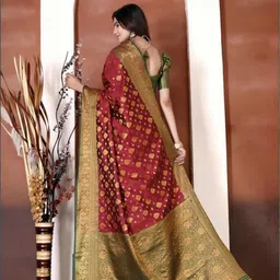 jayant creation Red Art Silk Barasi Sarees image 4